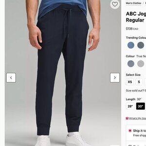 Lululemon ABC Jogger Mens Large
